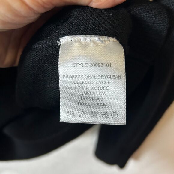 Tory Burch Black 100% Merino Wool V-Neck Long Sleeve Cardigan Sweater Size S - Picture 8 of 11